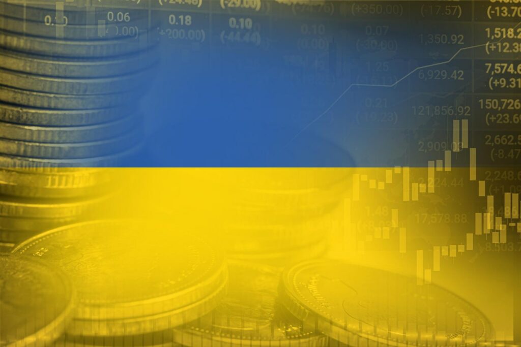 market-investment-trading-financial-coin-ukraine-flagge-goldpreisentwicklung